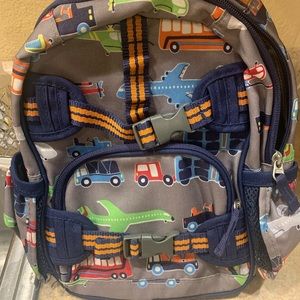Pottery Barn Kids mini Brody transportation backpack.